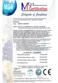 **Certificate of Compliance – General Product Safety Regulation (GPSR) – Regulation (EU) 2023 988**