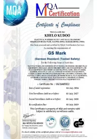 Certificate of Compliance – GS Mark (German Standard – Tested Safety)