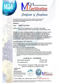 Certificate of Compliance – Permanently Installed Outdoor Fitness Equipment (DIN 79000:2012)