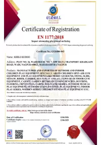 Certificate of Registration – EN 1177:2018 Impact Attenuating Playground Surfacing