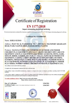 Certificate of Registration – EN 1177:2018 Impact Attenuating Playground Surfacing