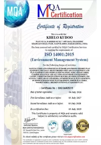 Certificate of Registration – ISO 14001:2015 Environmental Management System (EMS)